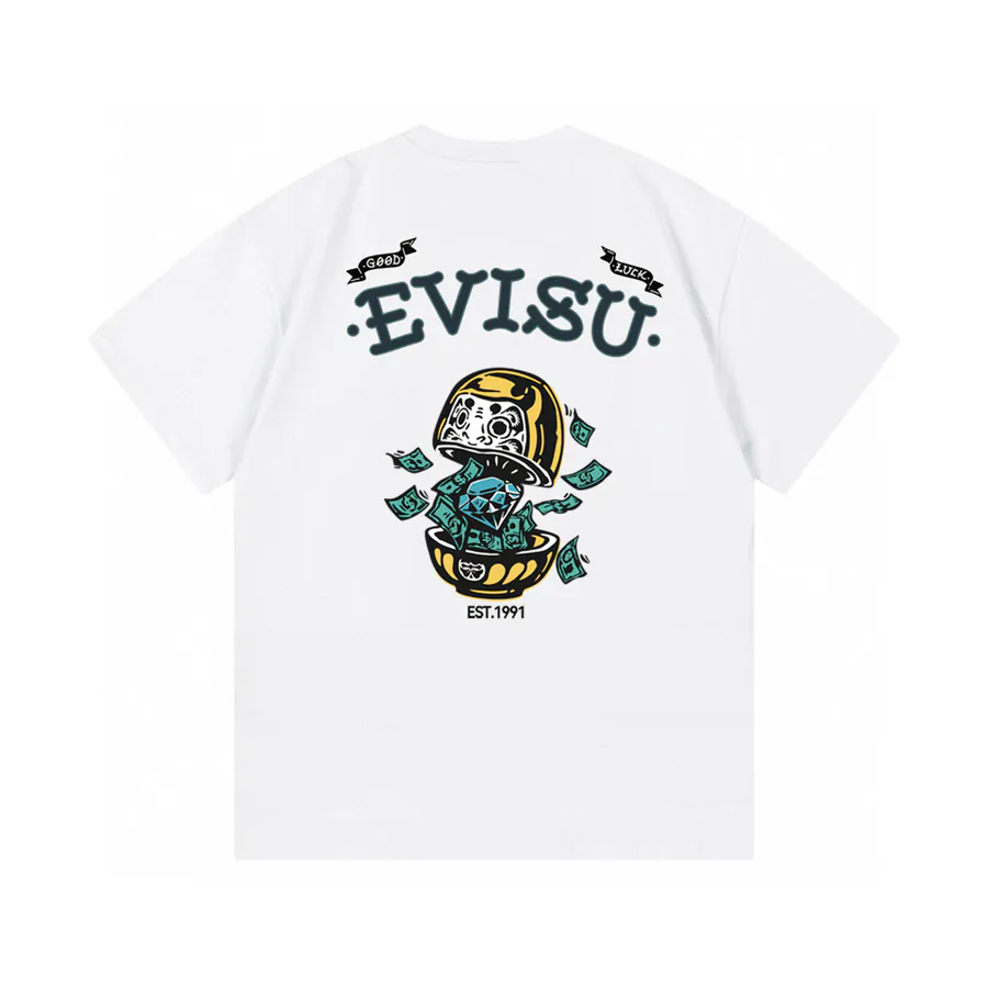 EVISU New Diamond Bill Print Loose Fit T Shirt