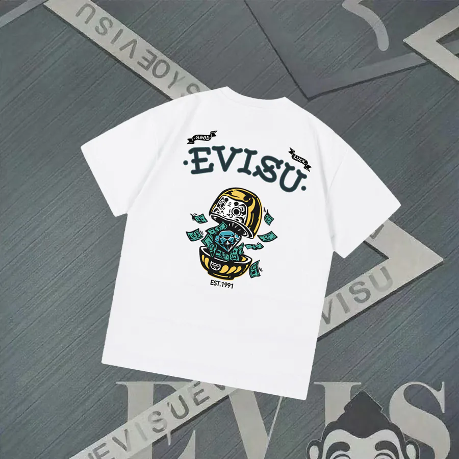 EVISU New Diamond Bill Print Loose Fit T Shirt