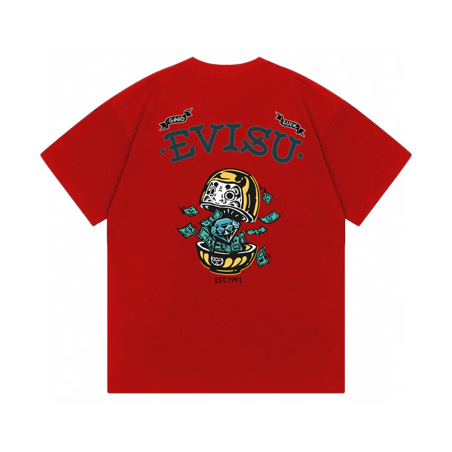 EVISU New Diamond Bill Print Loose Fit T Shirt