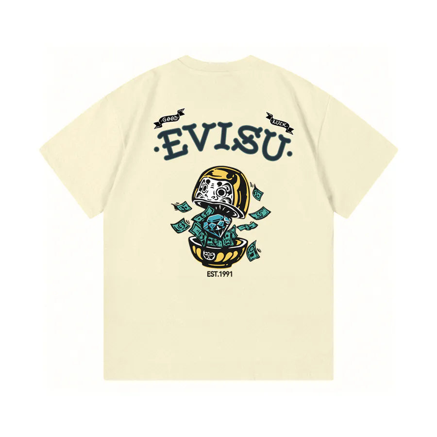 EVISU New Diamond Bill Print Loose Fit T Shirt