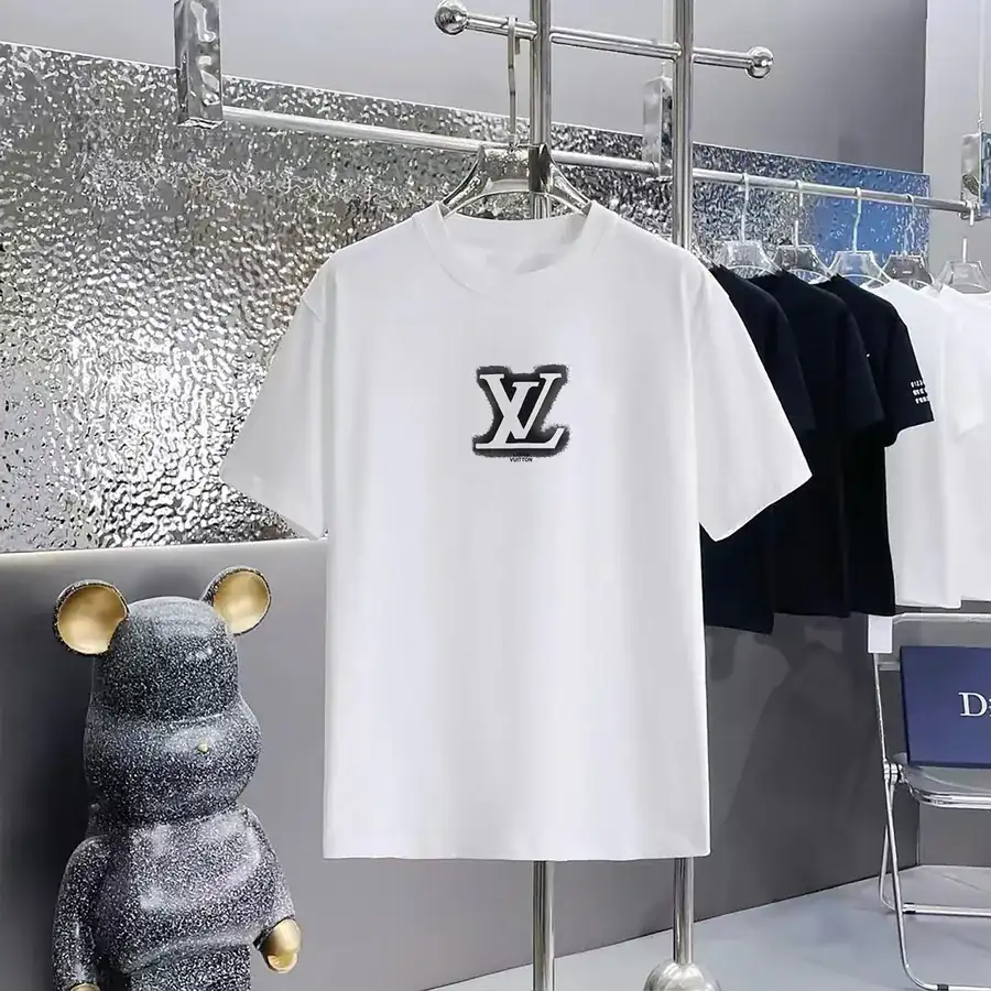 LOUIS VUITTON Print Round Neck Short Sleeve T Shirt