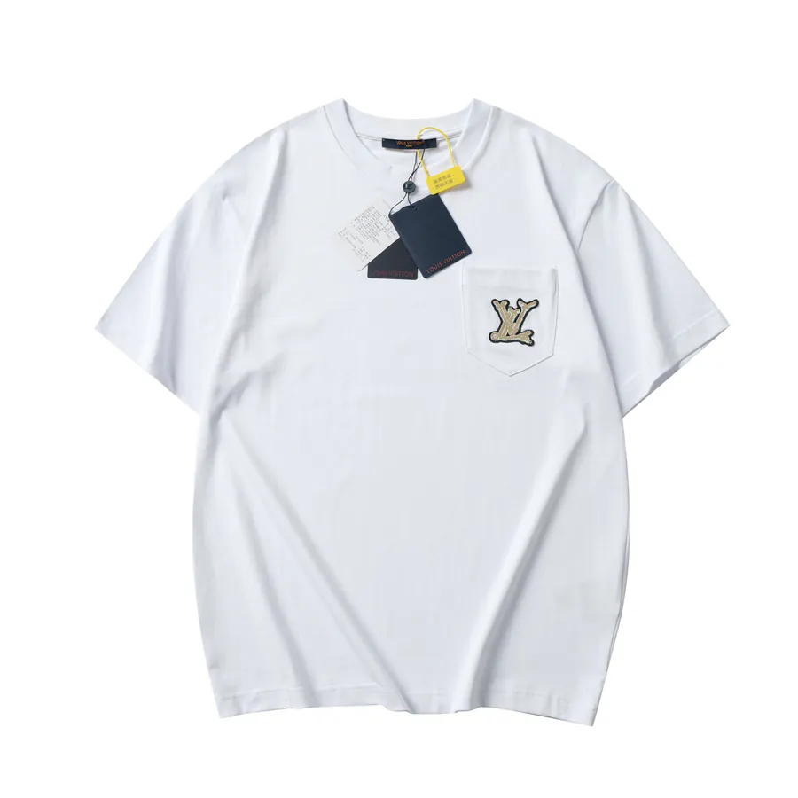 Louis Vuitton 2025 New Pocket Monogram Decorated Short Sleeve T Shirt