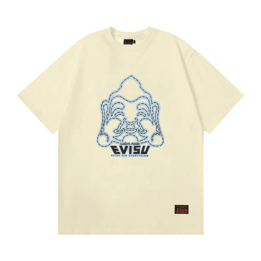 EVISU New Buddha Print Short Sleeve Loose Fit Couple T恤