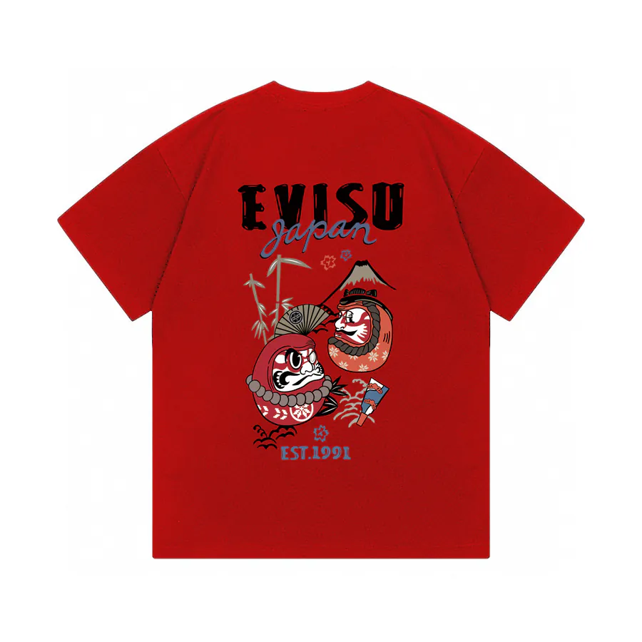 EVISU New Dharma Print Oversized T Shirt for Couples
