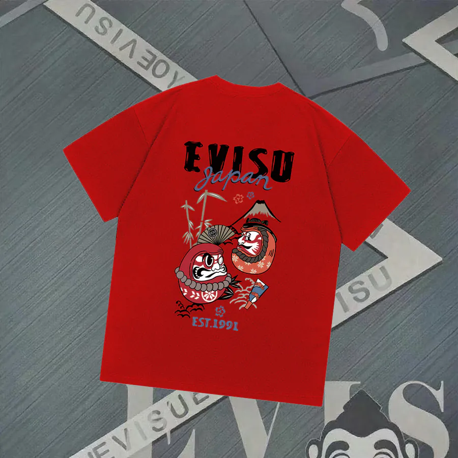 EVISU New Dharma Print Oversized T Shirt for Couples