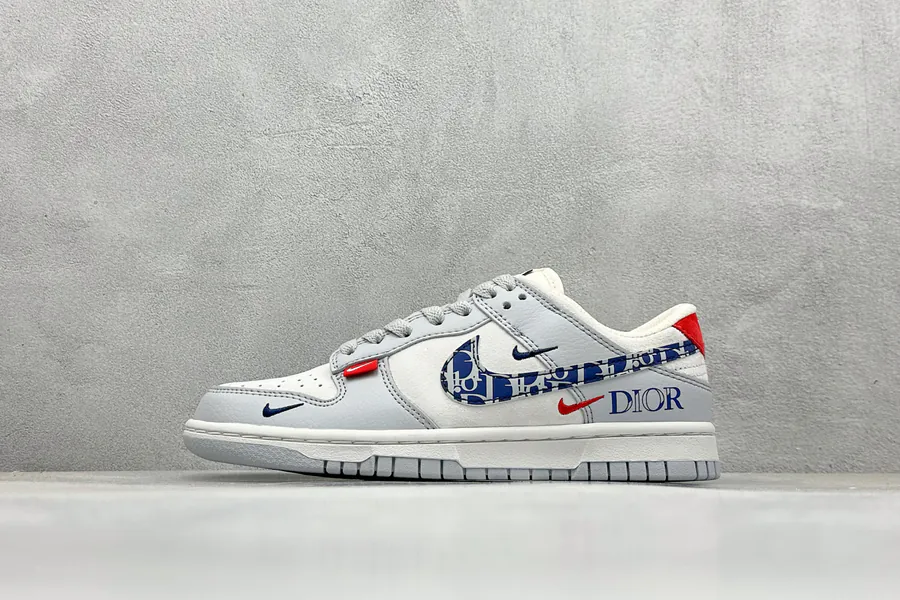 Nike SB Dunk Low Dior Collaboration Dark Blue Swoosh