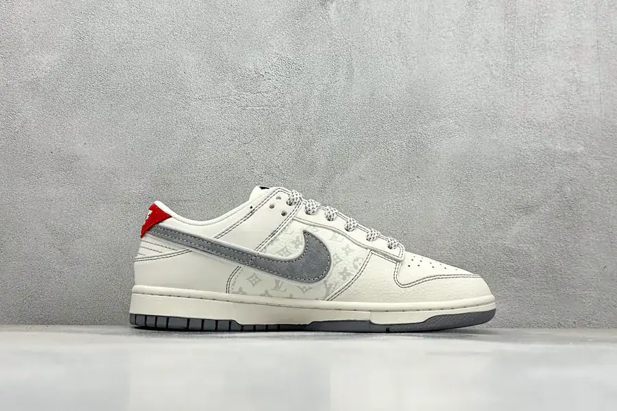 Nike SB Dunk Low LV Custom Edition Red Sole, Gray Outsole