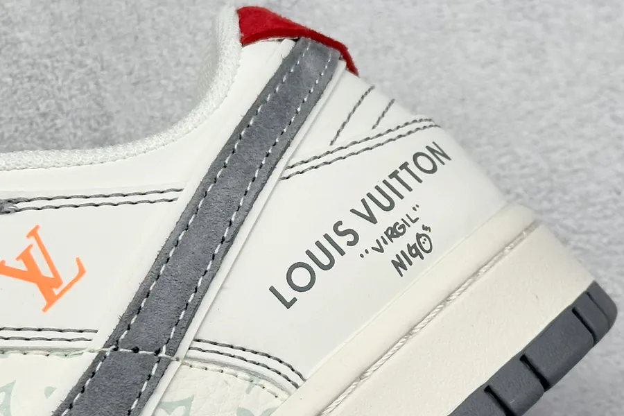 Nike SB Dunk Low LV Custom Edition Red Sole, Gray Outsole