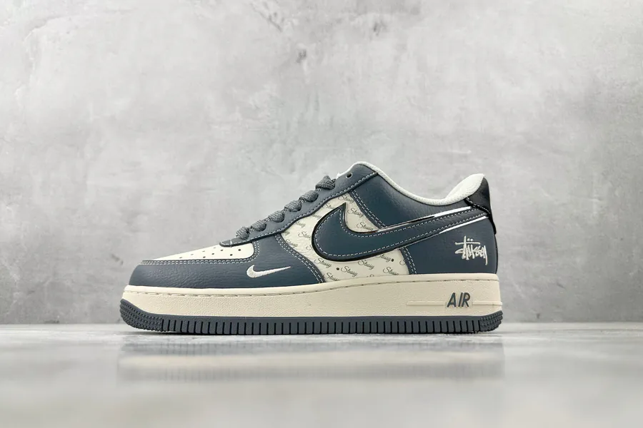Nike Air Force 107 Stussy Collaboration Blue and White