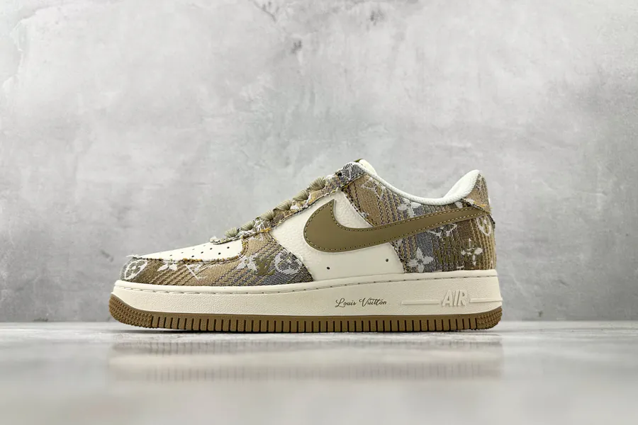 Nike Air Force 107 Brown, Yellow, White