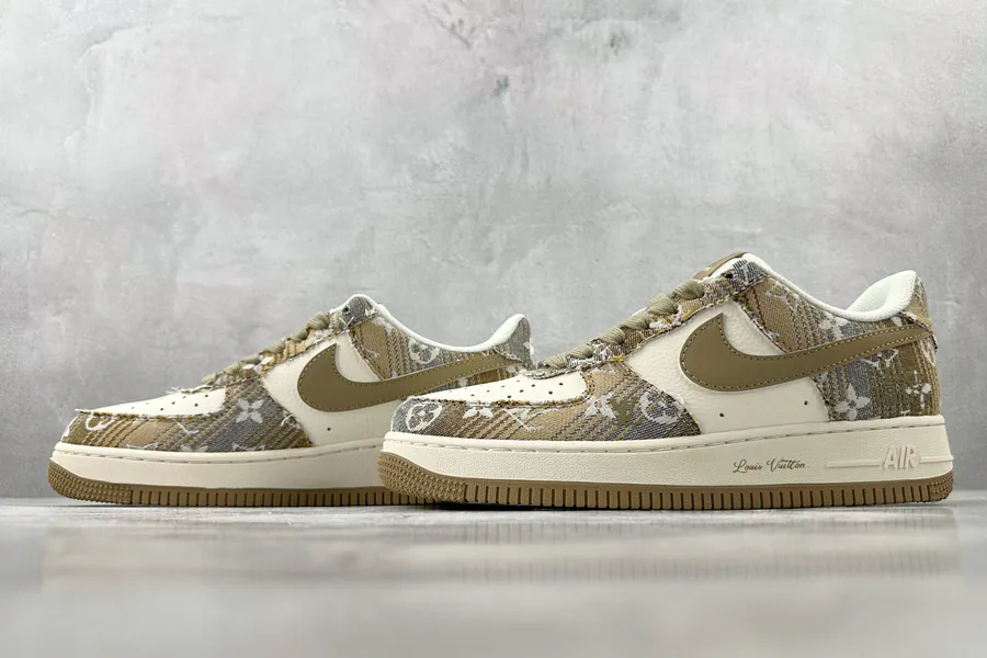 Nike Air Force 107 Brown, Yellow, White