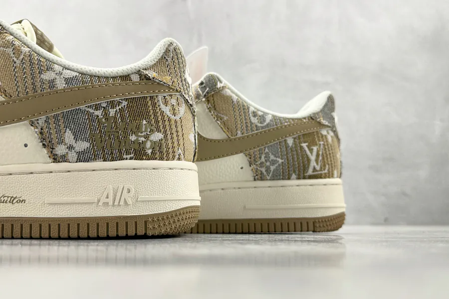 Nike Air Force 107 Brown, Yellow, White