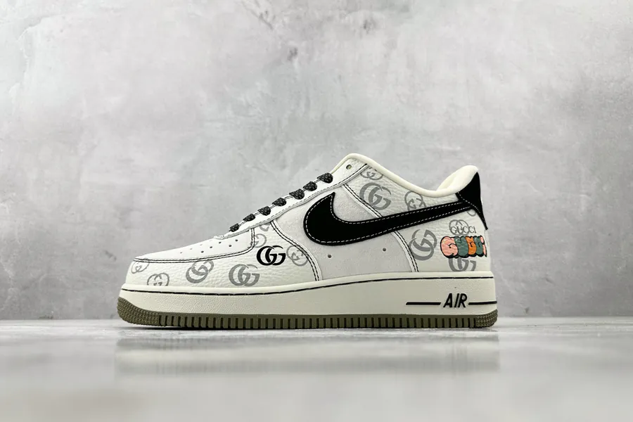 Nike Air Force 107 Gucci Collaboration White Black