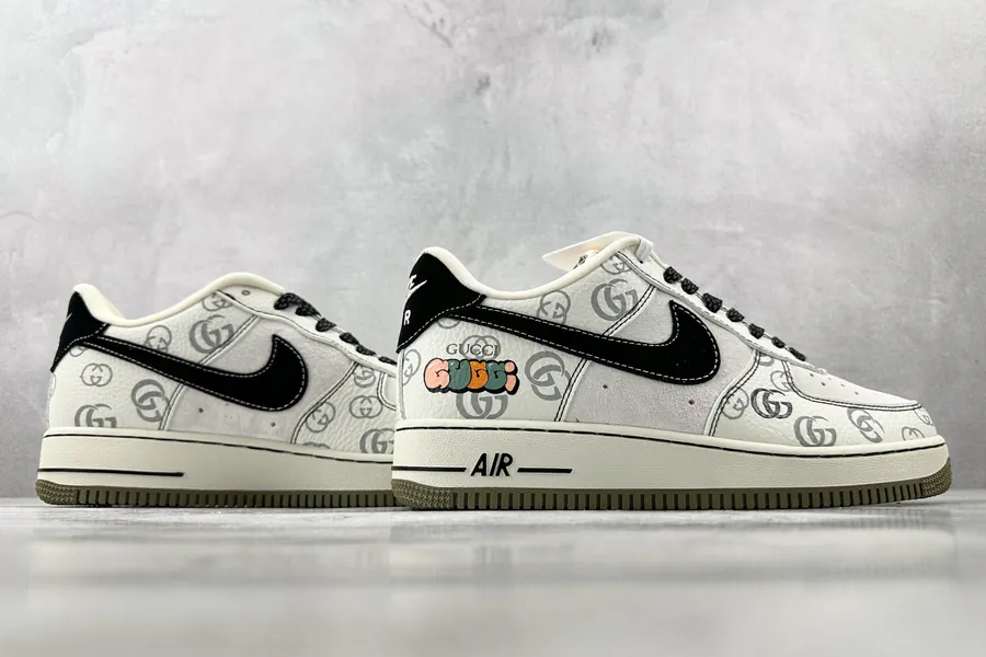 Nike Air Force 107 Gucci Collaboration White Black