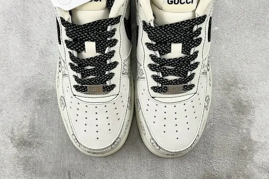 Nike Air Force 107 Gucci Collaboration White Black