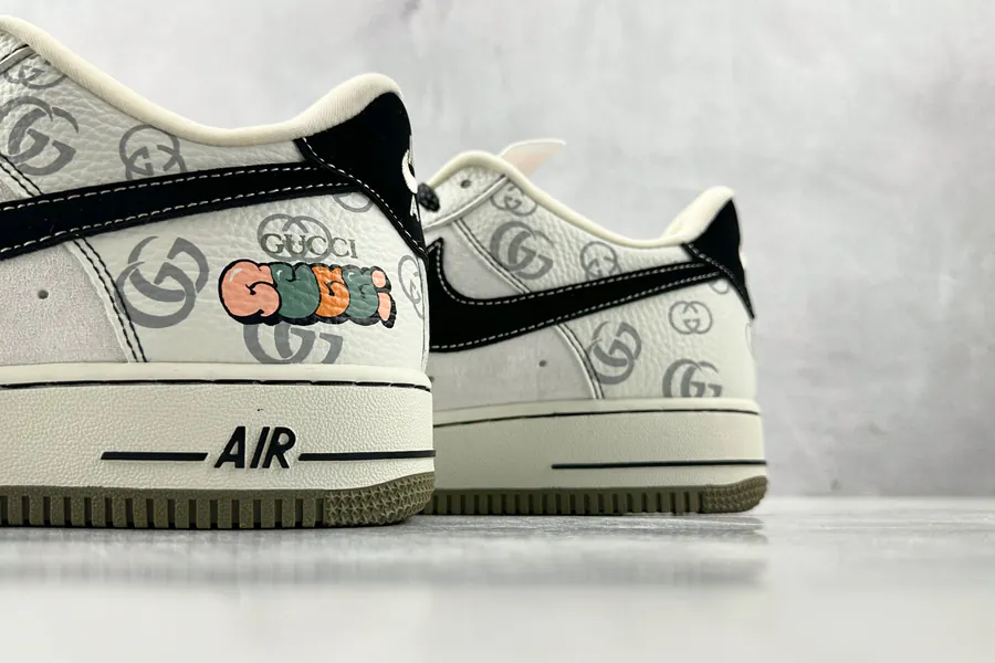 Nike Air Force 107 Gucci Collaboration White Black