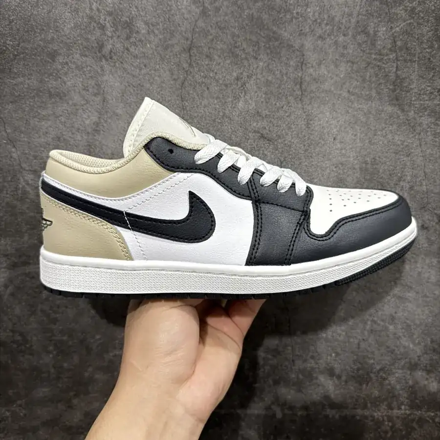 Air Jordan AJ1 Low White, Brown, Black 553558 153