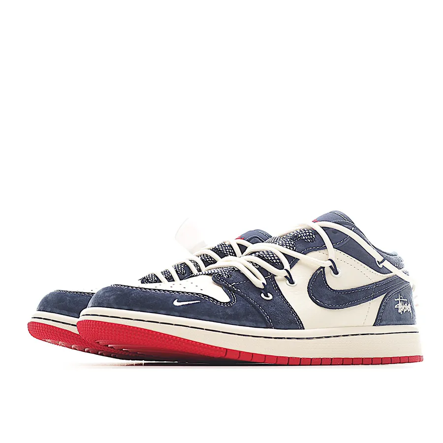 Air 1 Low 1 Qiao1 Collaboration Blue and Red Laces