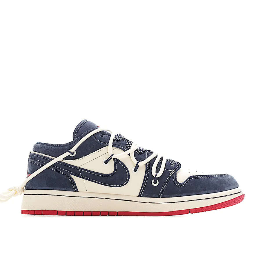 Air 1 Low 1 Qiao1 Collaboration Blue and Red Laces