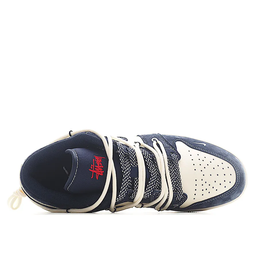Air 1 Low 1 Qiao1 Collaboration Blue and Red Laces