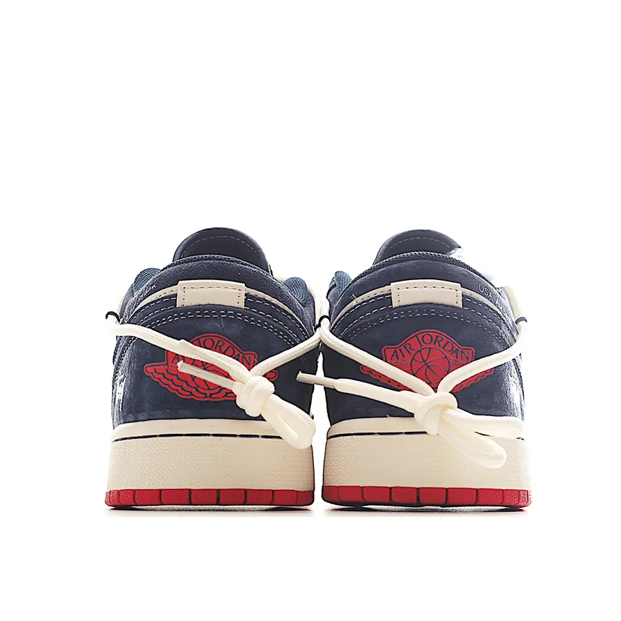 Air 1 Low 1 Qiao1 Collaboration Blue and Red Laces