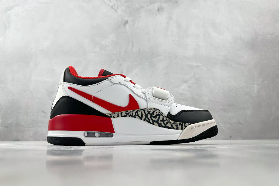 Jordan Legacy 312 Low in White, Black, and Red