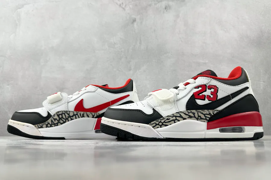 Jordan Legacy 312 Low in White, Black, and Red