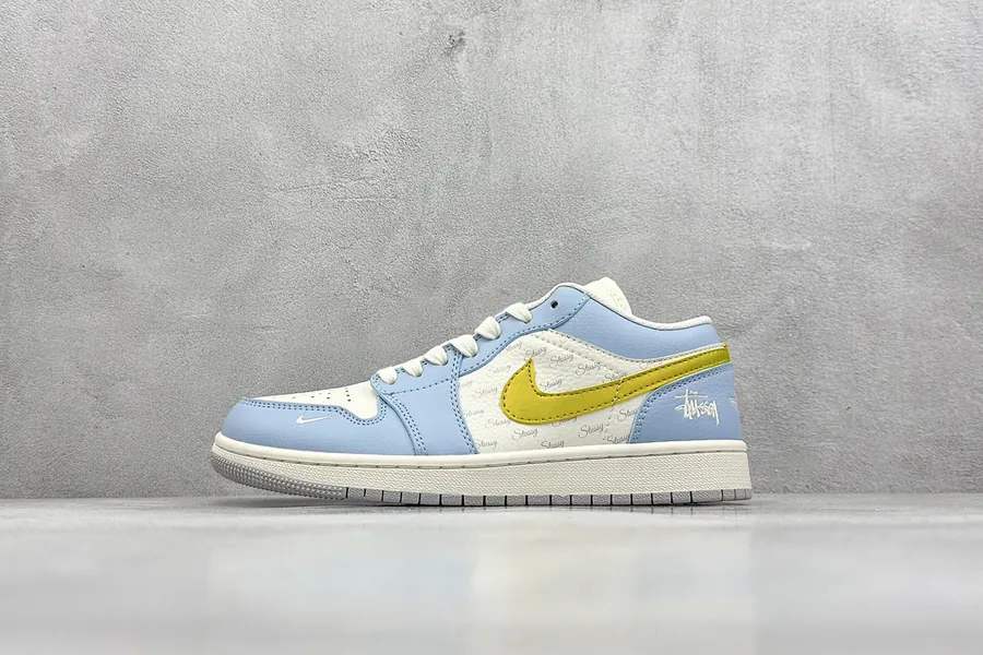 CX Exclusive Edition Company Stock Air 1 Low 1 Collaboration Blue and Gold
