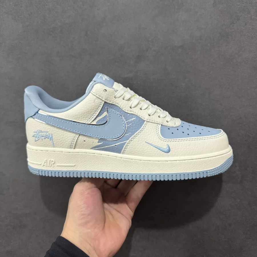 Nike Air Force 1 Low 07 x Stussy White Blue Swoosh