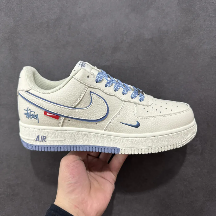 Nike Air Force 1 Low 07 x Stussy White Blue Swoosh