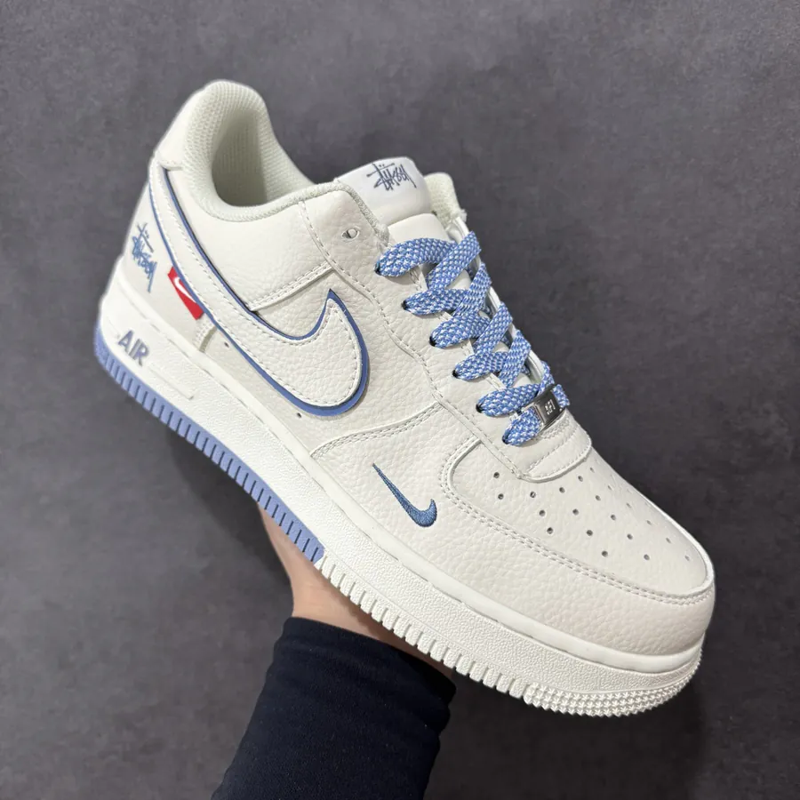 Nike Air Force 1 Low 07 x Stussy White Blue Swoosh