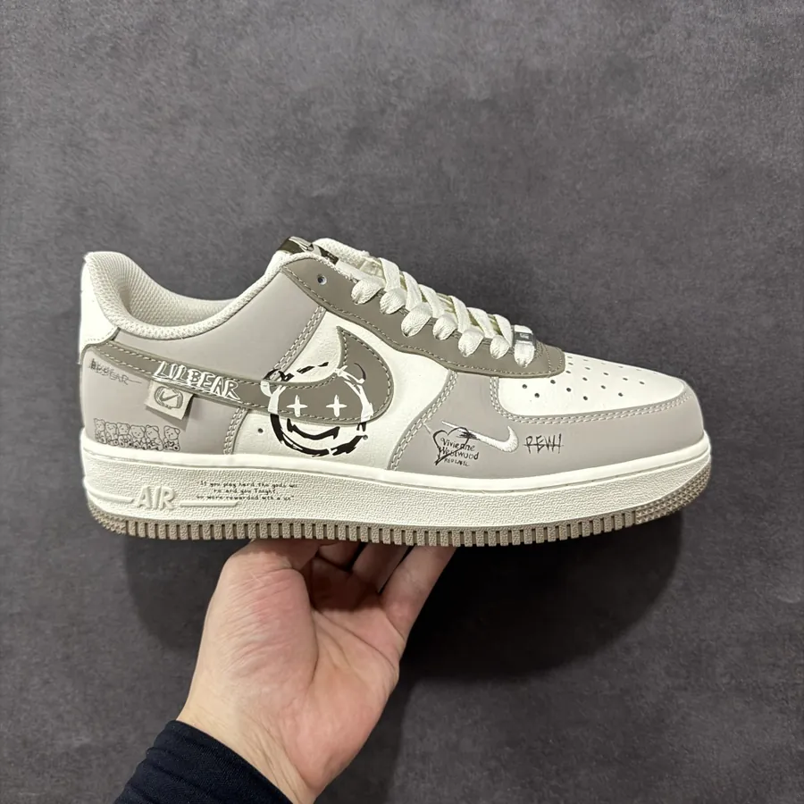Nike Air Force 1 Smiling Bear Custom Low Top Sneaker