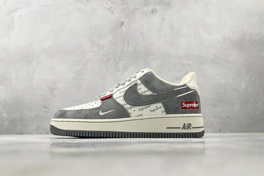 Nike Air Force 107 Supreme Collaboration Gray White