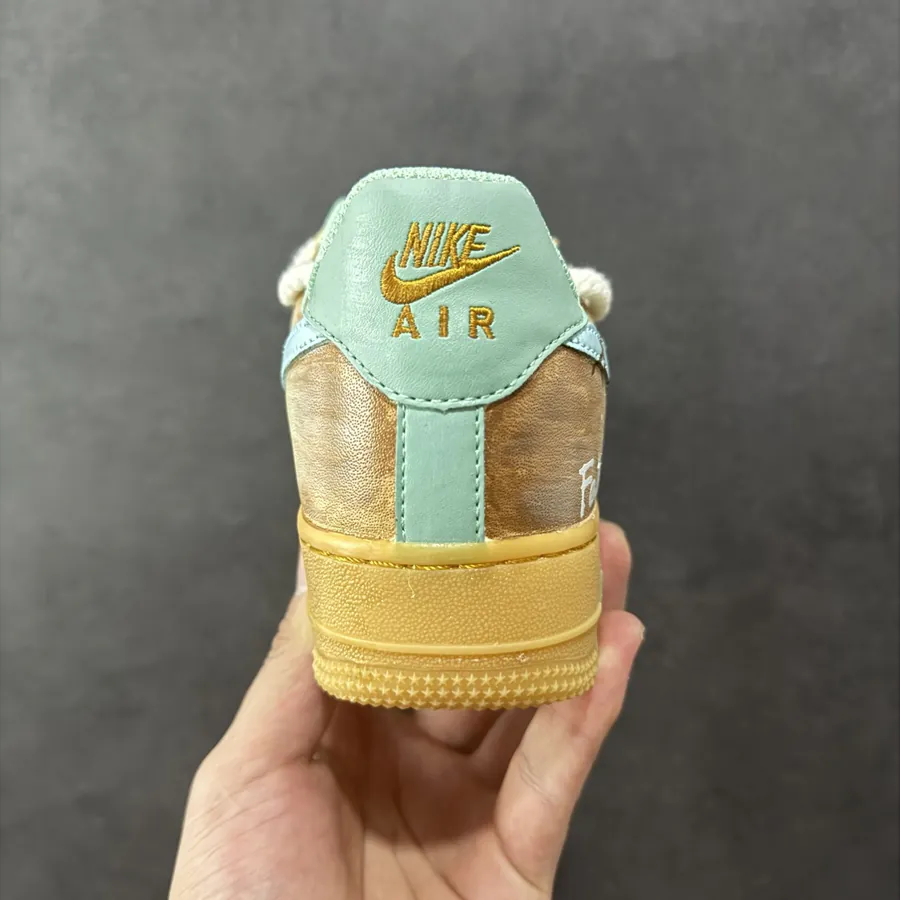 Nike Air Force 1 Low 07 Traditional Chinese Ink Painting Design, White and Teal