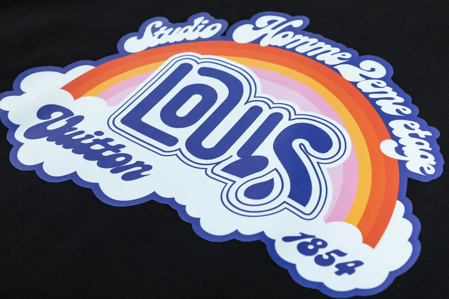 LV Rainbow Print Cotton T Shirt Casual Summer Style