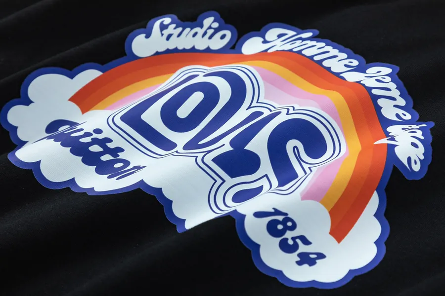 LV Rainbow Print Cotton T Shirt Casual Summer Style