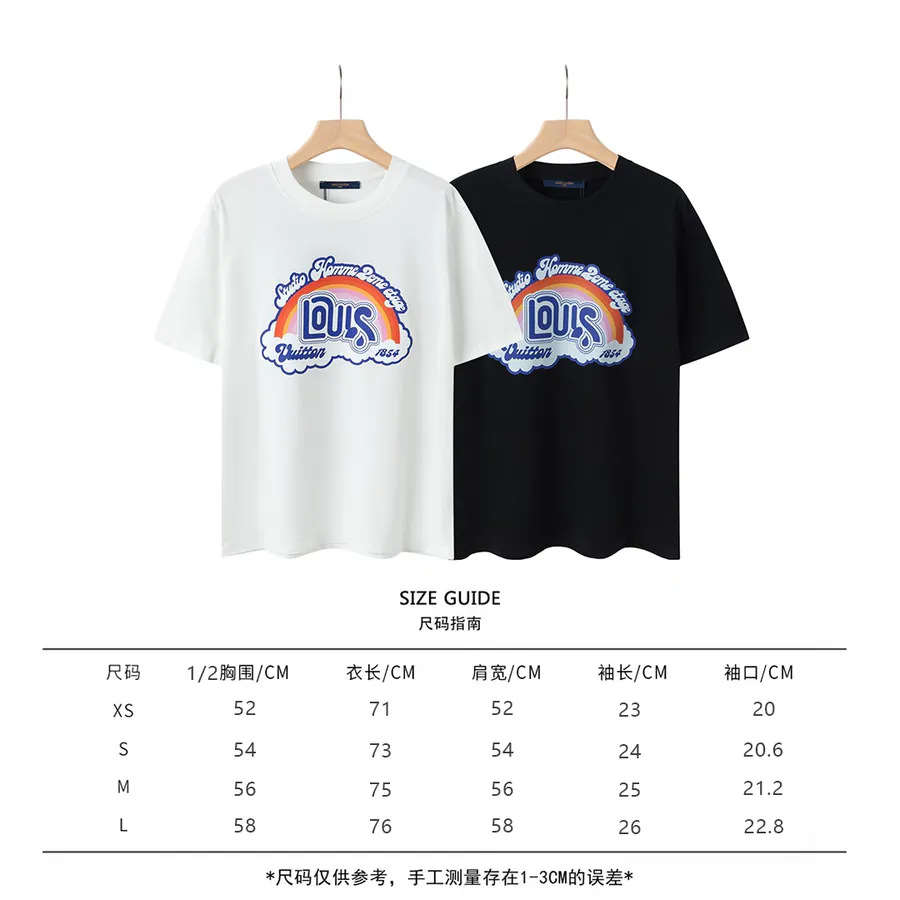 LV Rainbow Print Cotton T Shirt Summer Collection