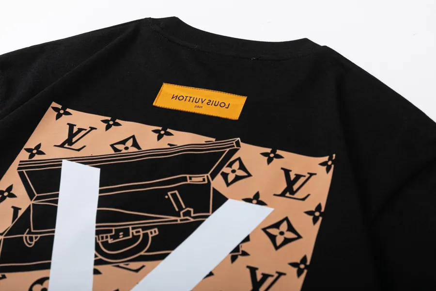 Louis Vuitton 23ss Field Captain Print Logo Round Neck Short Sleeve