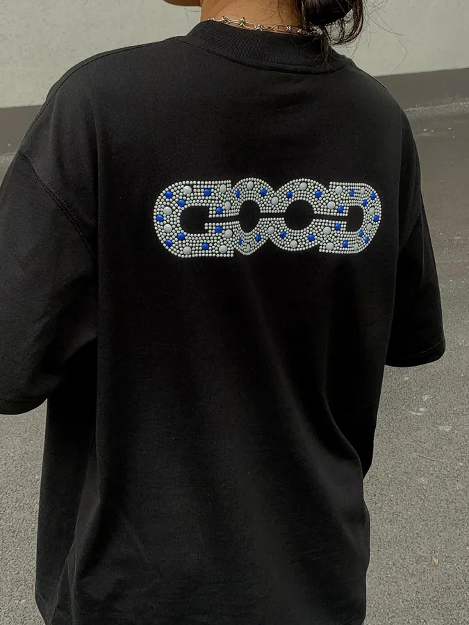 GOODBRAND Letter Crewneck T Shirt for Men and Women