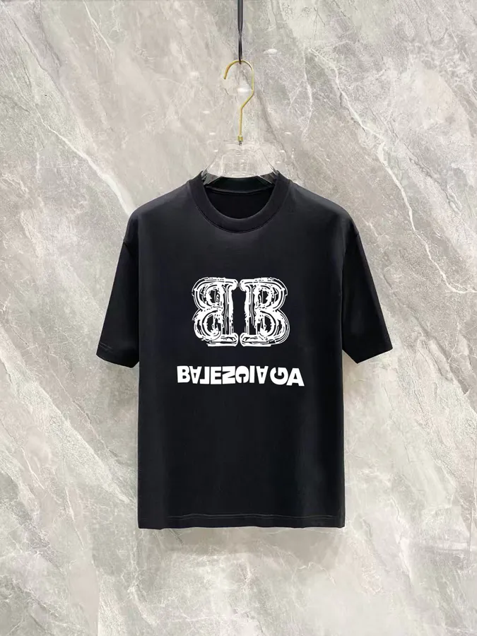 Balenciaga 2025 Spring Summer New Collection Short Sleeve Round Neck T Shirt