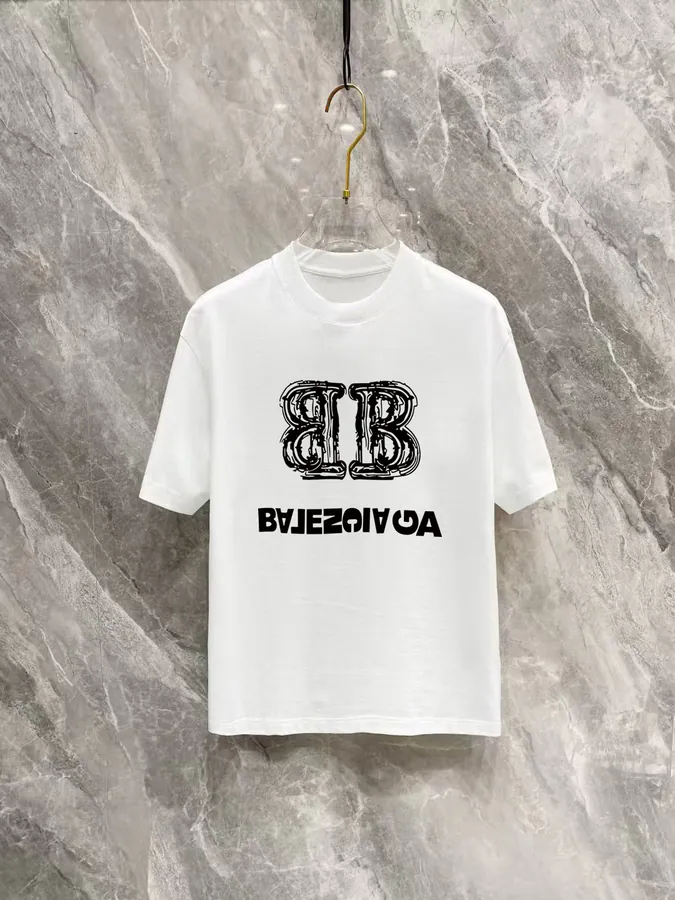Balenciaga 2025 Spring Summer New Collection Short Sleeve Round Neck T Shirt