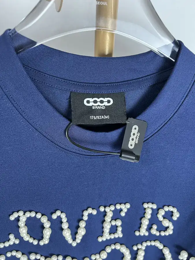 GOODBRAND Simple Pearl Statement Round Neck Short Sleeve
