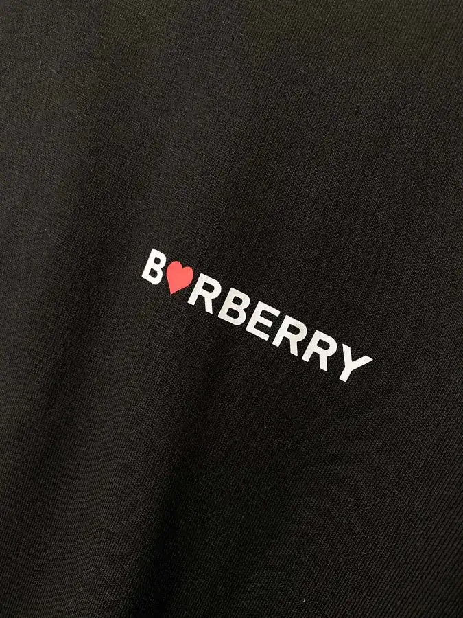 Burberry Cotton T Shirt with EKD Horseback Knight Logo and Heart Pattern