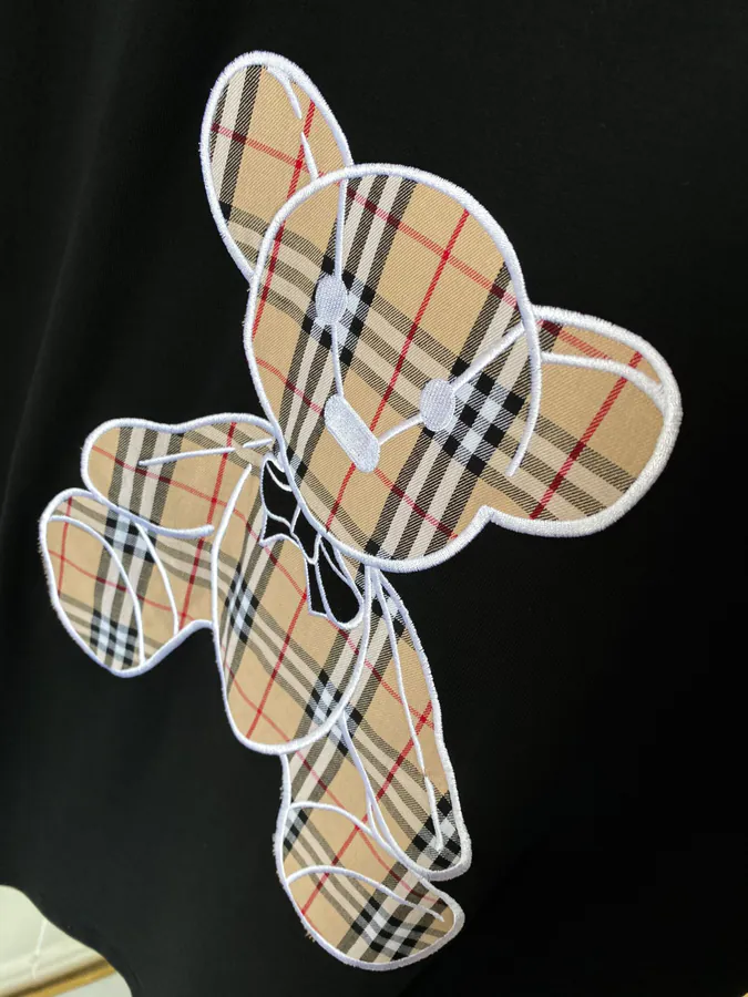 Burberry Bear Embroidered Cotton T Shirt