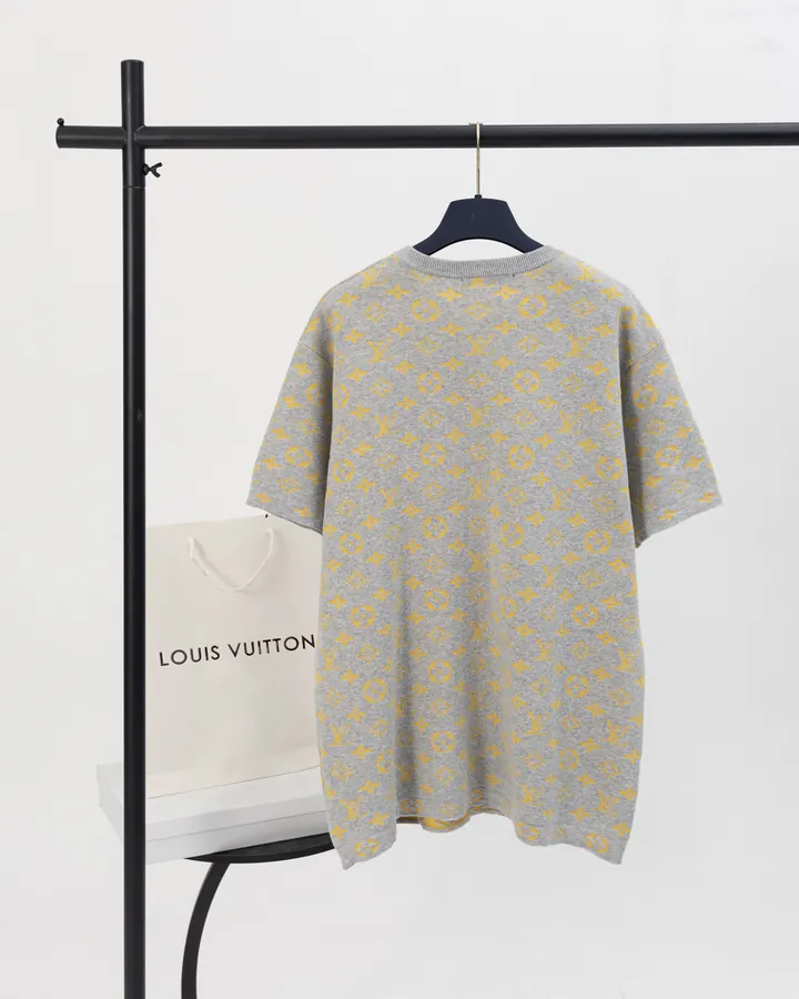 LOUIS VUITTON 25Ss New Gold Monogram Print Cotton T Shirt
