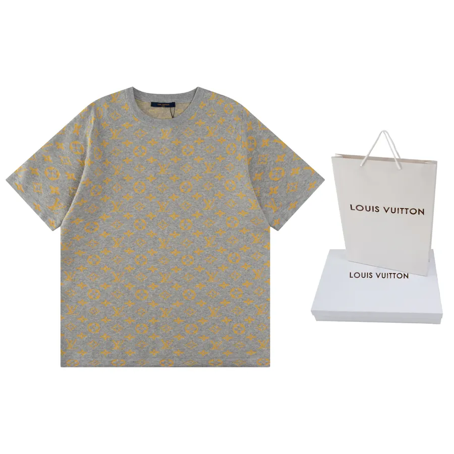 LOUIS VUITTON 25Ss New Gold Monogram Print Cotton T Shirt