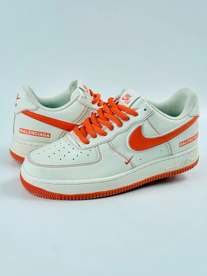 Nike Air Force 1 Low 07 x Balenciaga White Orange Double Swoosh