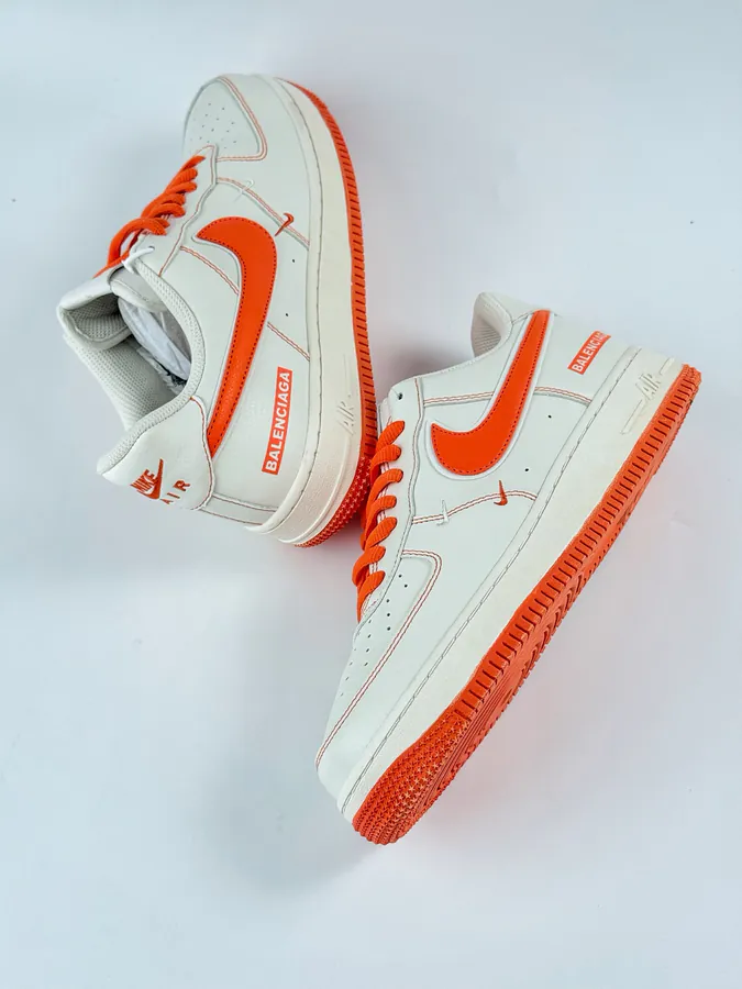 Nike Air Force 1 Low 07 x Balenciaga White Orange Double Swoosh