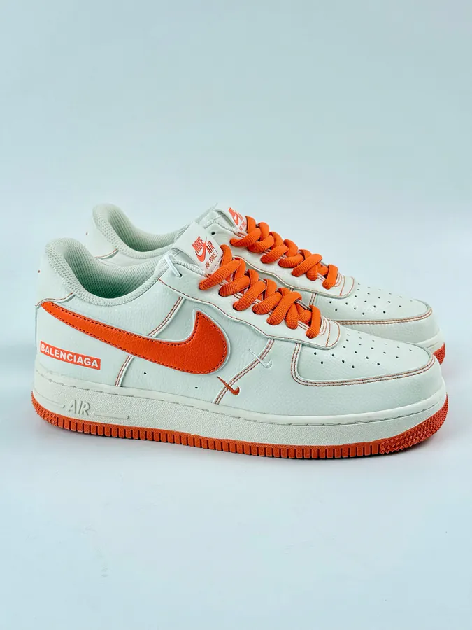 Nike Air Force 1 Low 07 x Balenciaga White Orange Double Swoosh