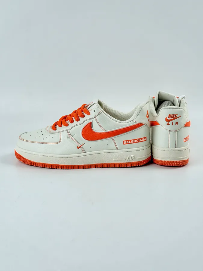 Nike Air Force 1 Low 07 x Balenciaga White Orange Double Swoosh